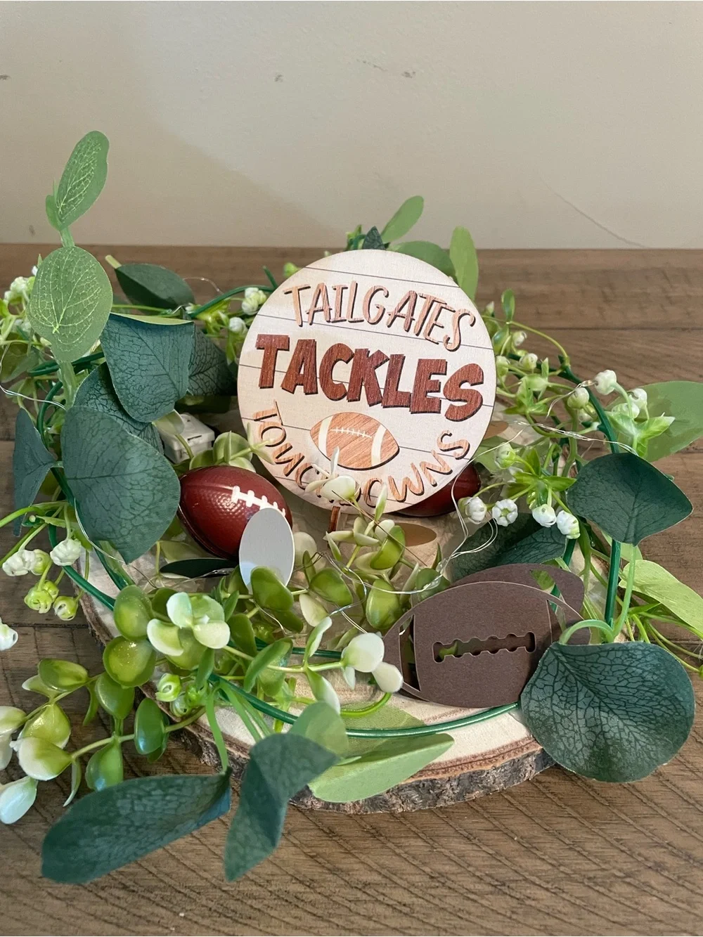 Football Party Centerpieces (Set of 6) Rustic First Year Down Birthday